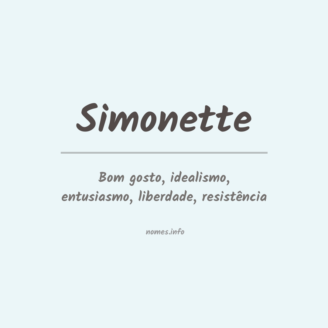 Significado do nome Simonette