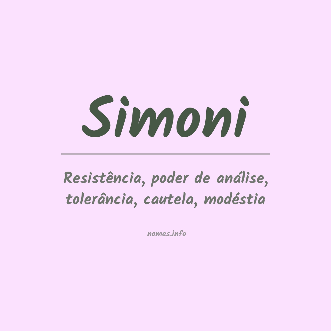 Significado do nome Simoni