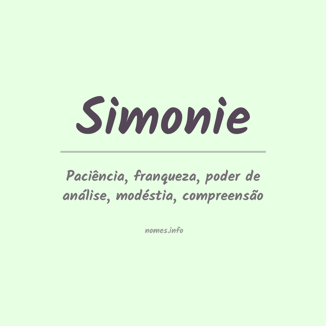 Significado do nome Simonie