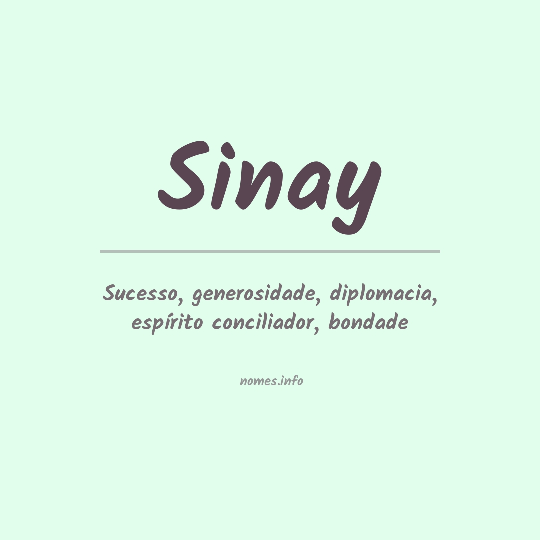 Significado do nome Sinay