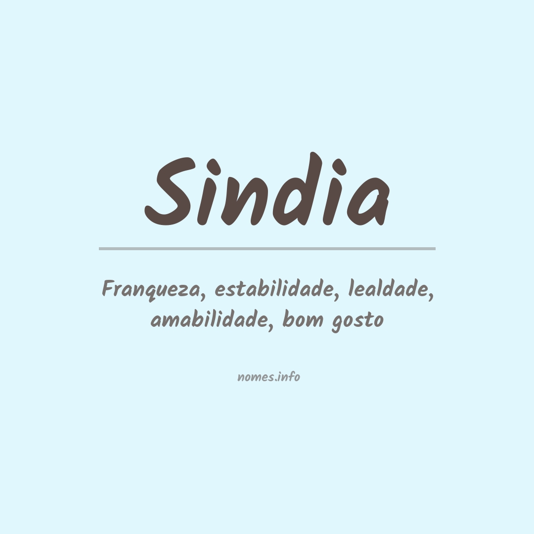 Significado do nome Sindia