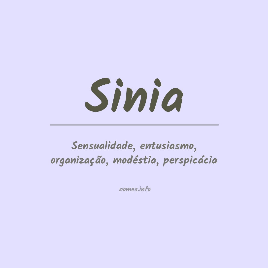 Significado do nome Sinia