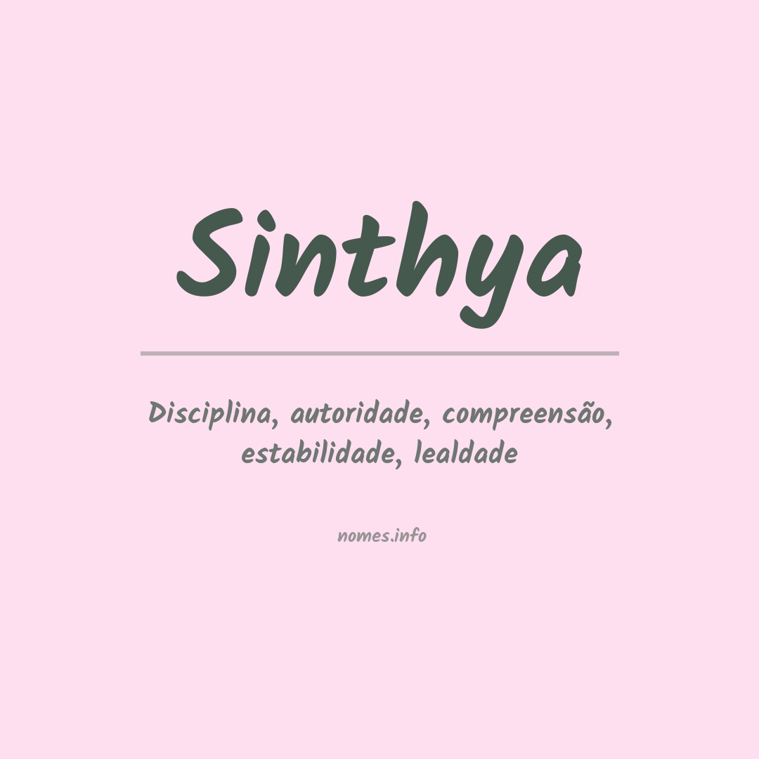 Significado do nome Sinthya