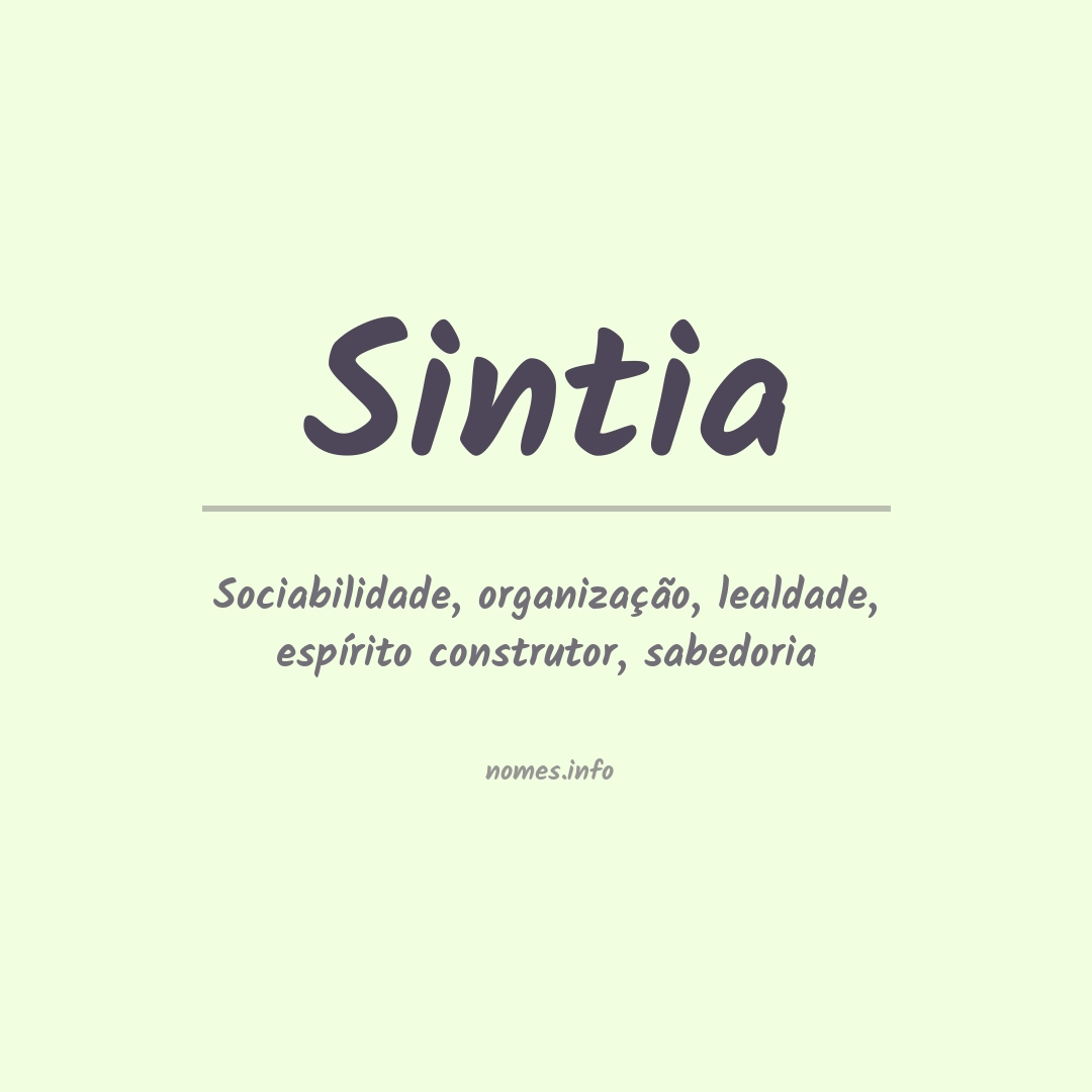 Significado do nome Sintia