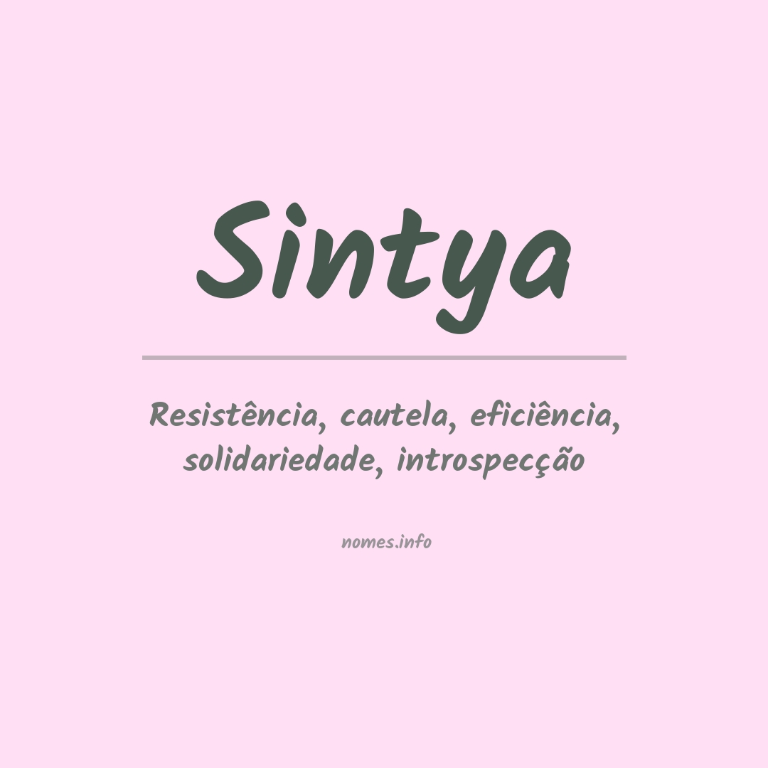 Significado do nome Sintya