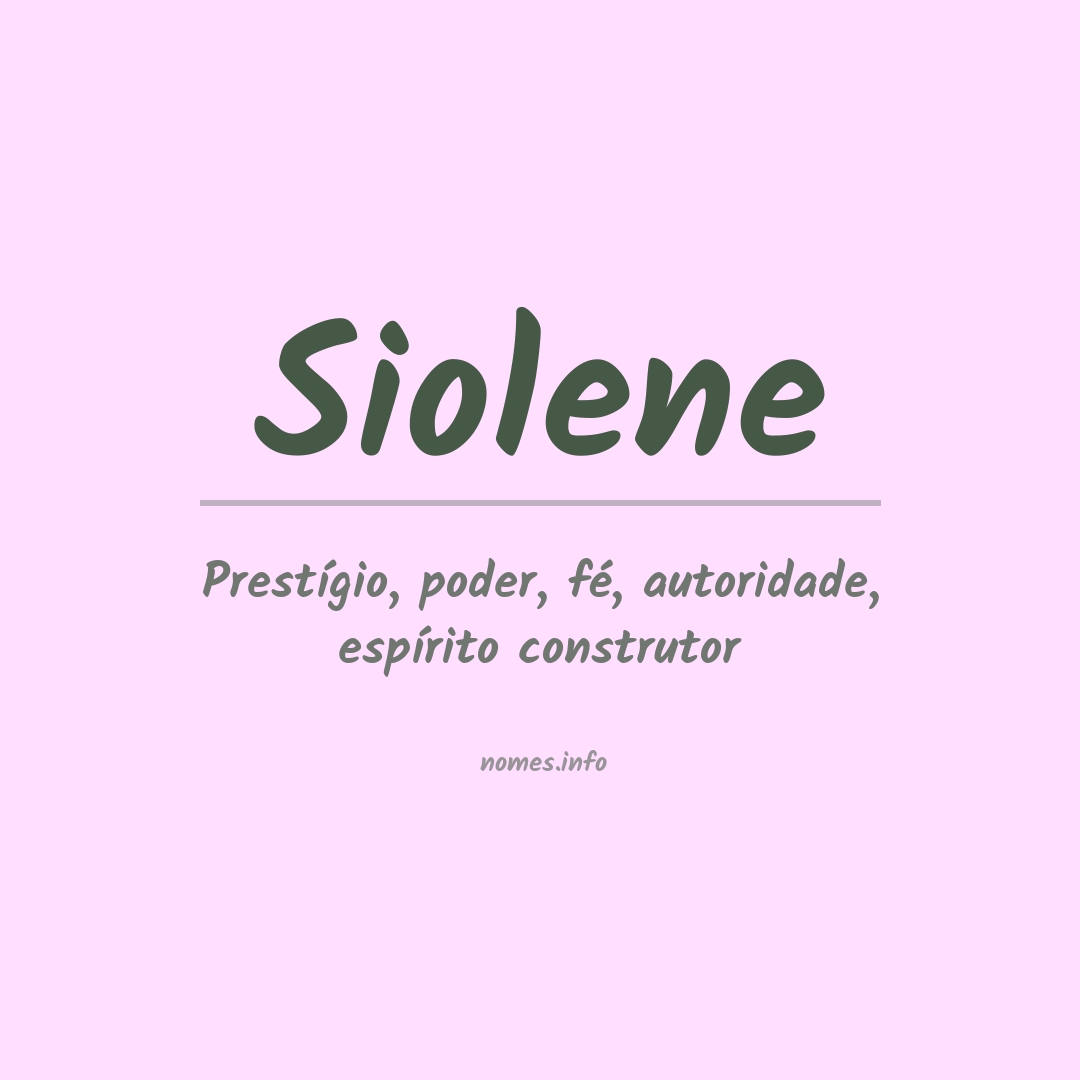 Significado do nome Siolene