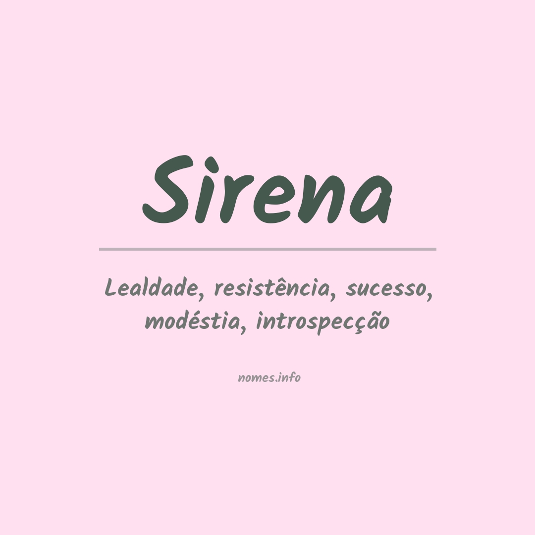 Significado do nome Sirena