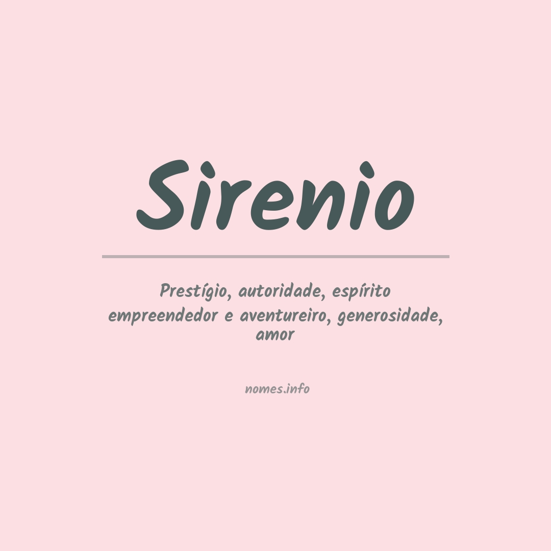 Significado do nome Sirenio