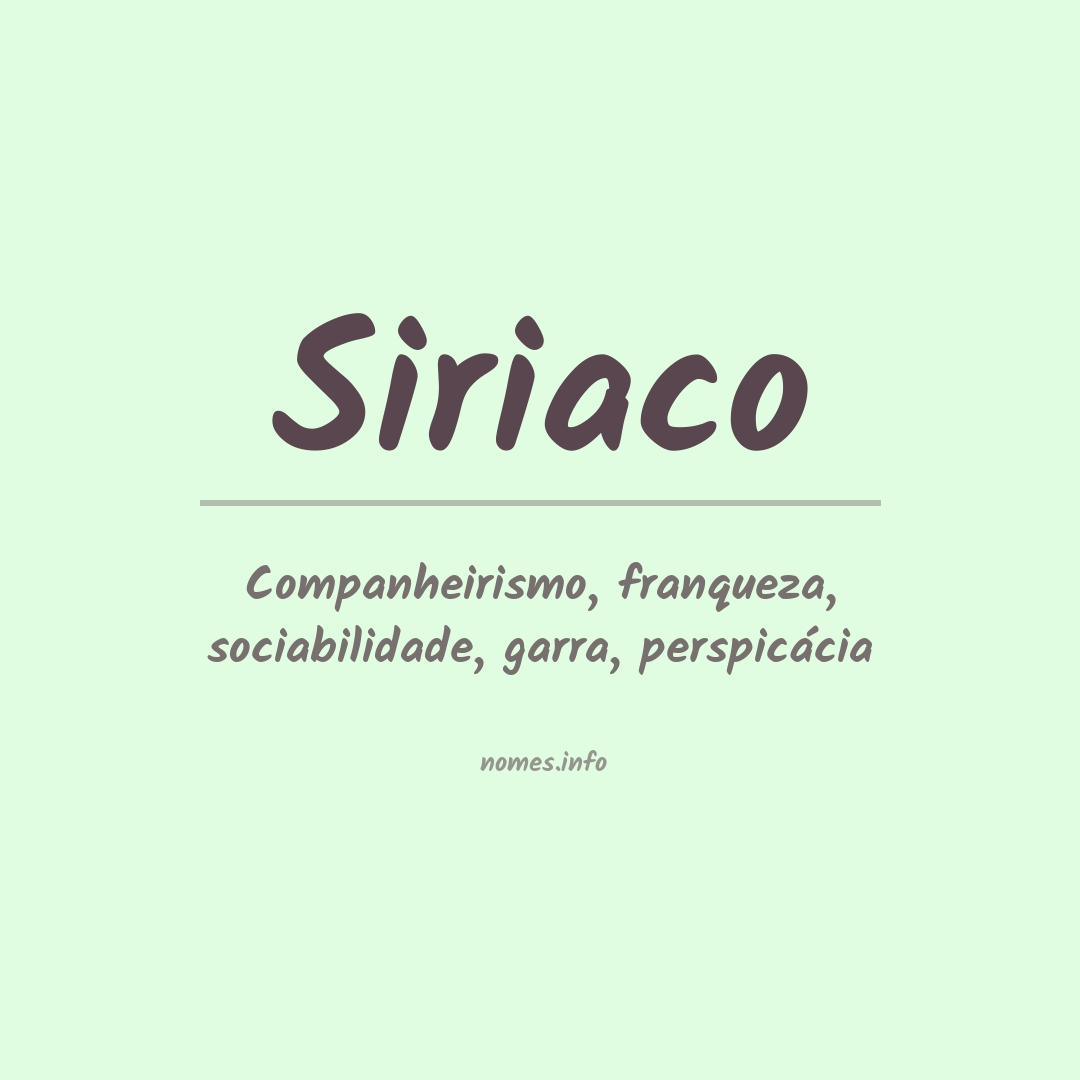 Significado do nome Siriaco