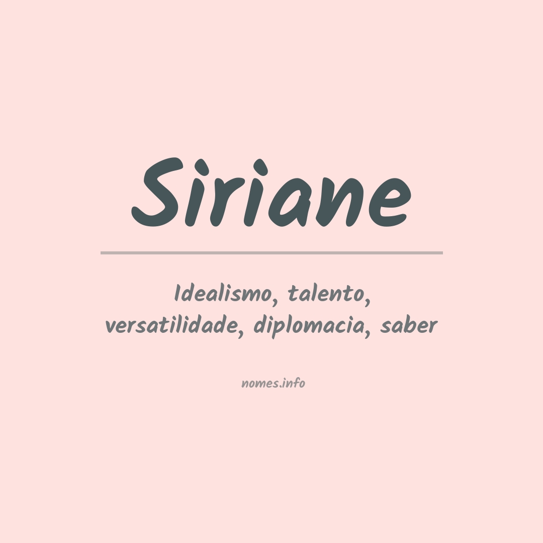 Significado do nome Siriane