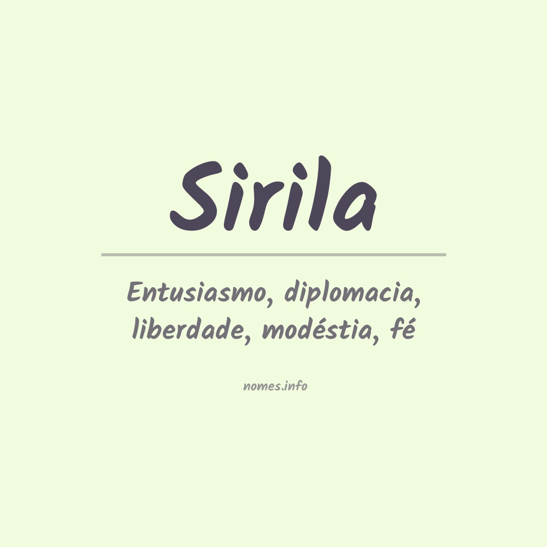 Significado do nome Sirila