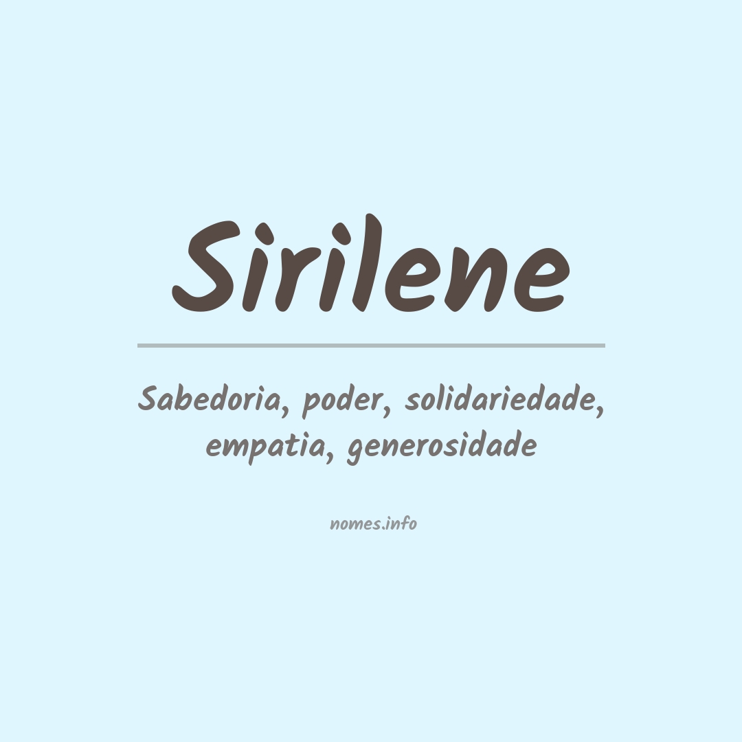 Significado do nome Sirilene