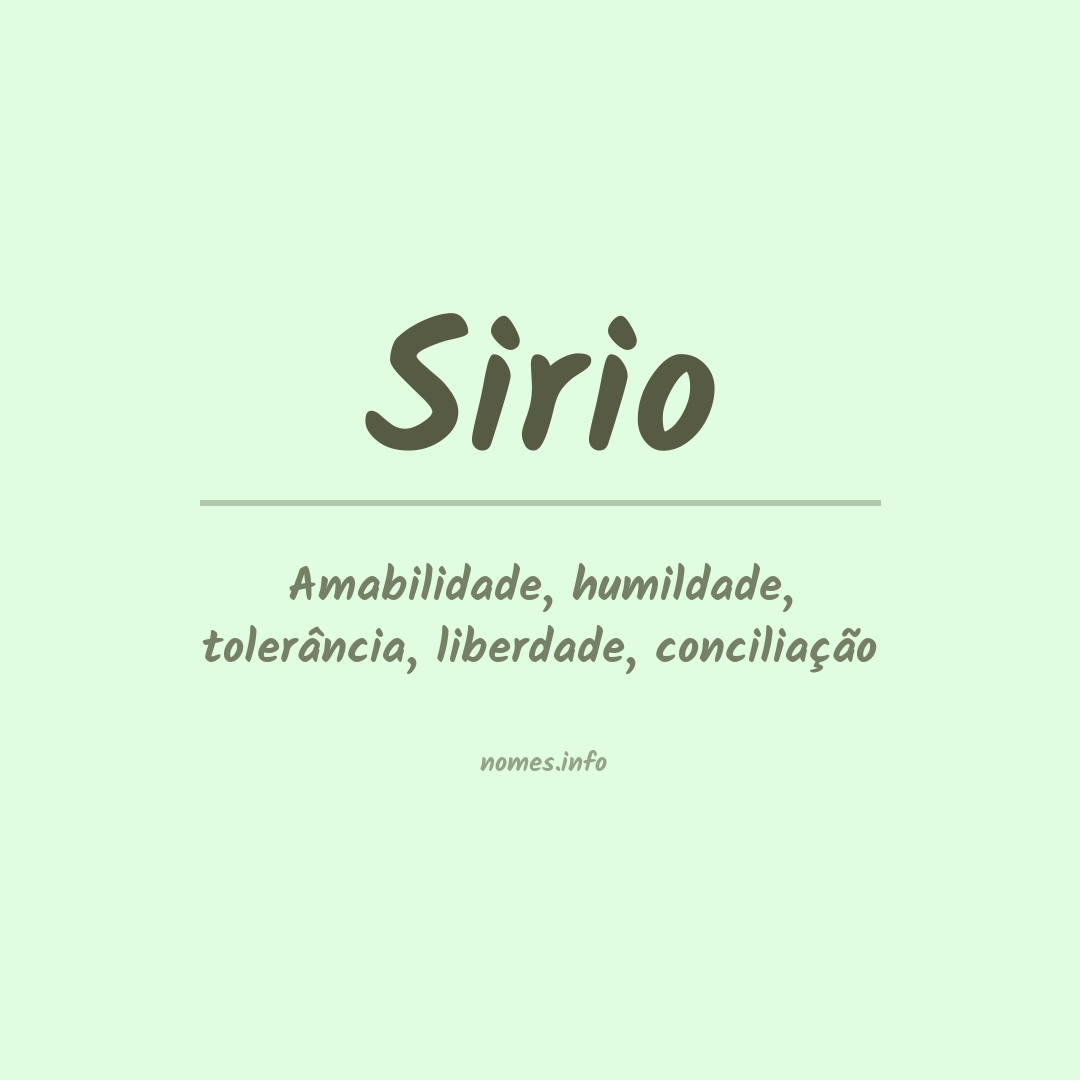 Significado do nome Sirio