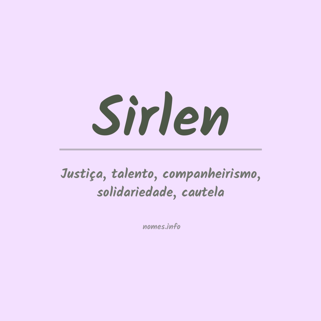 Significado do nome Sirlen