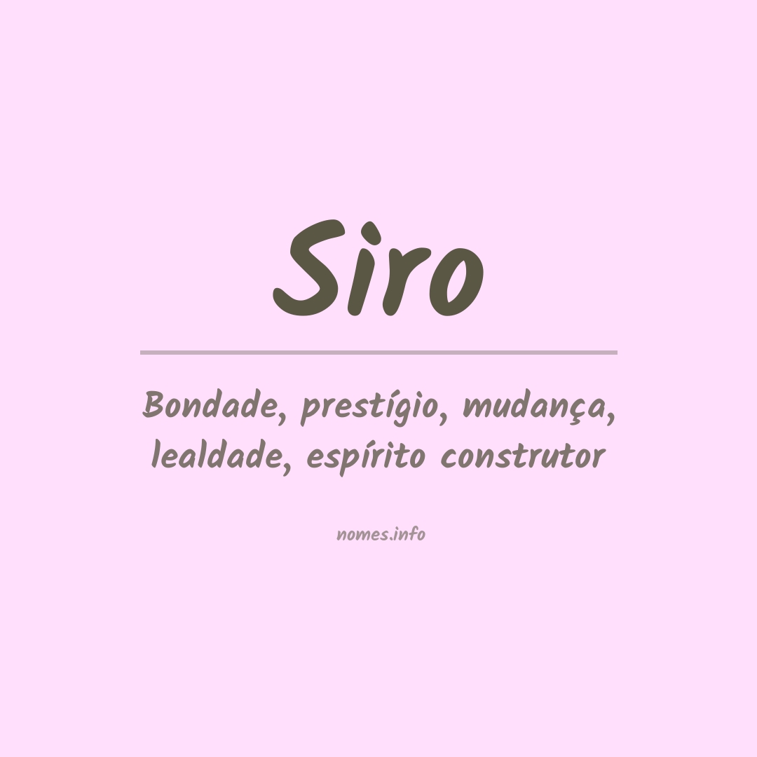 Significado do nome Siro
