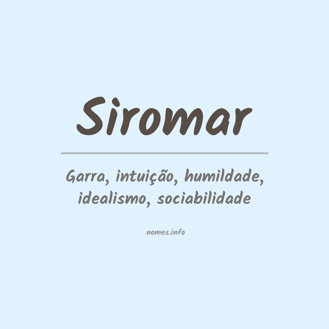 Significado do nome Siromar