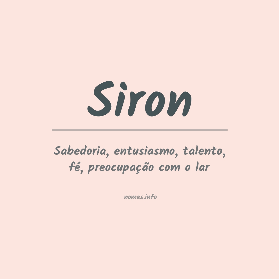 Significado do nome Siron
