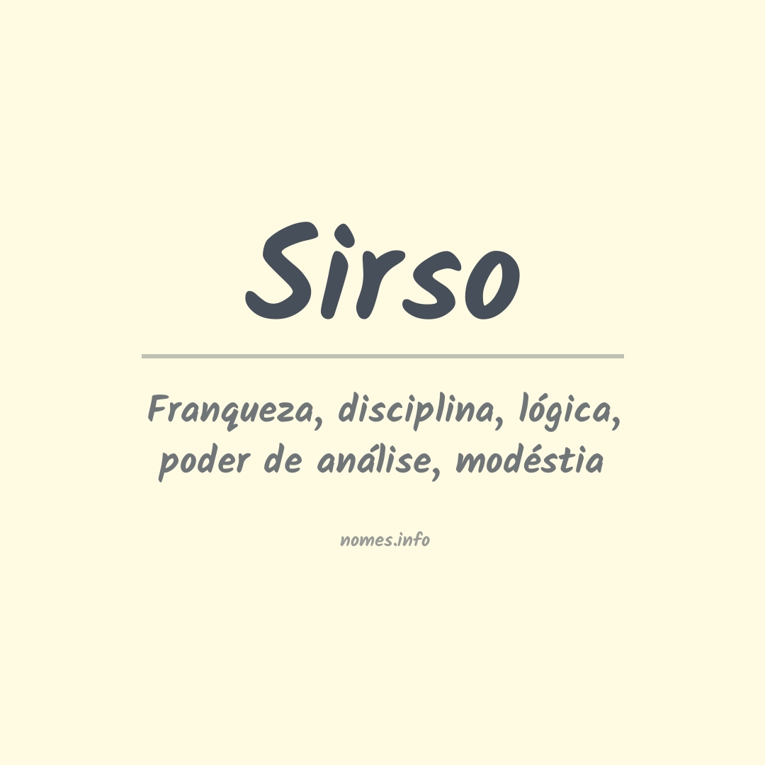 Significado do nome Sirso