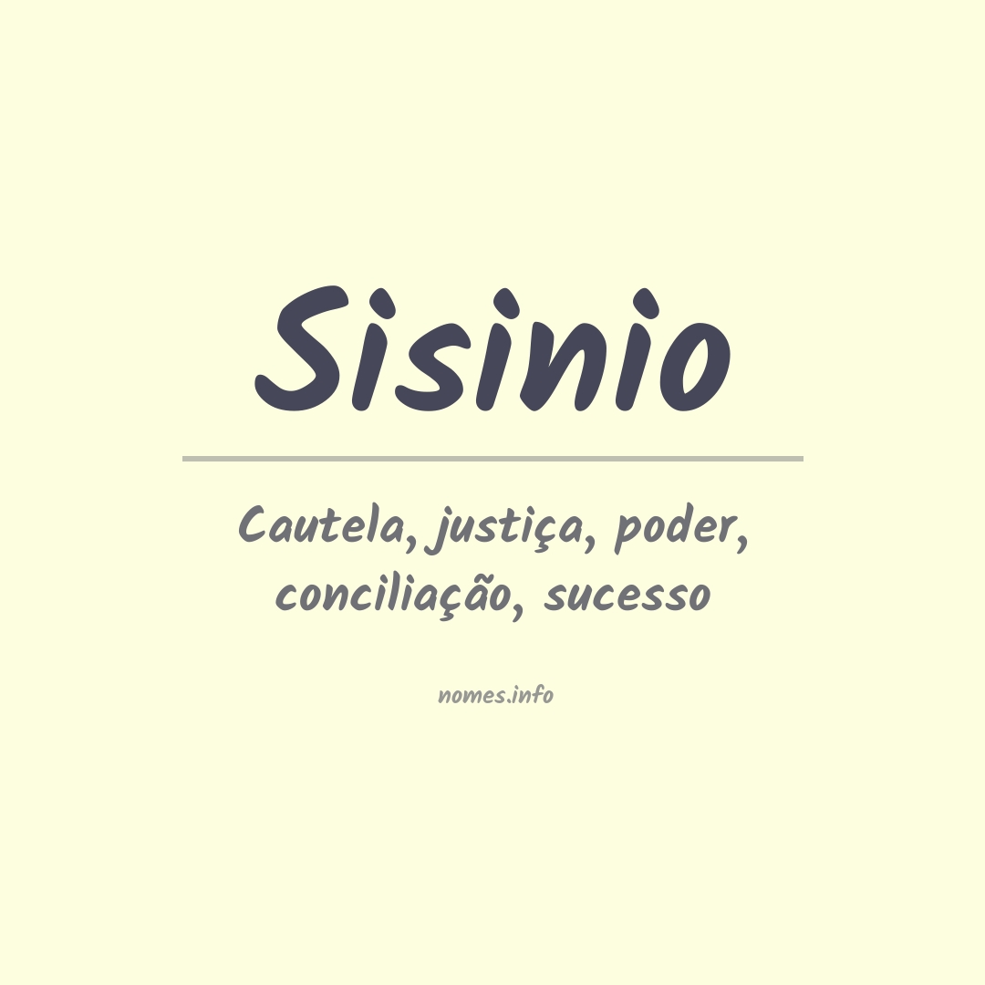 Significado do nome Sisinio