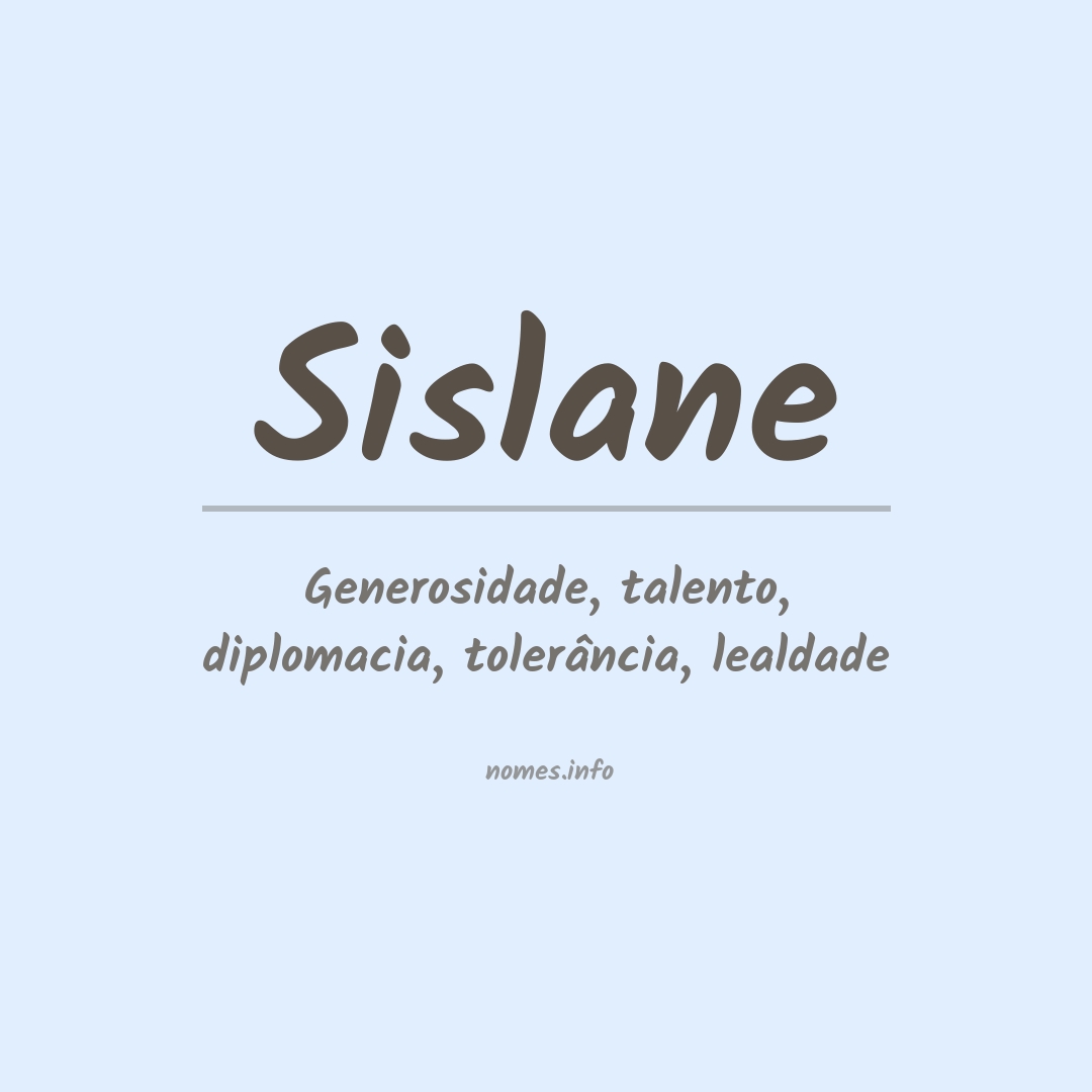 Significado do nome Sislane