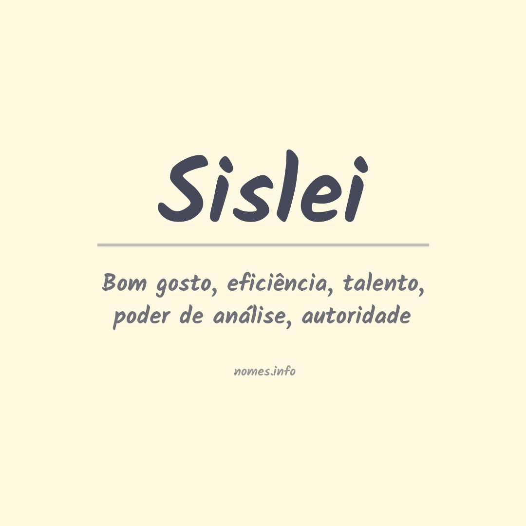 Significado do nome Sislei