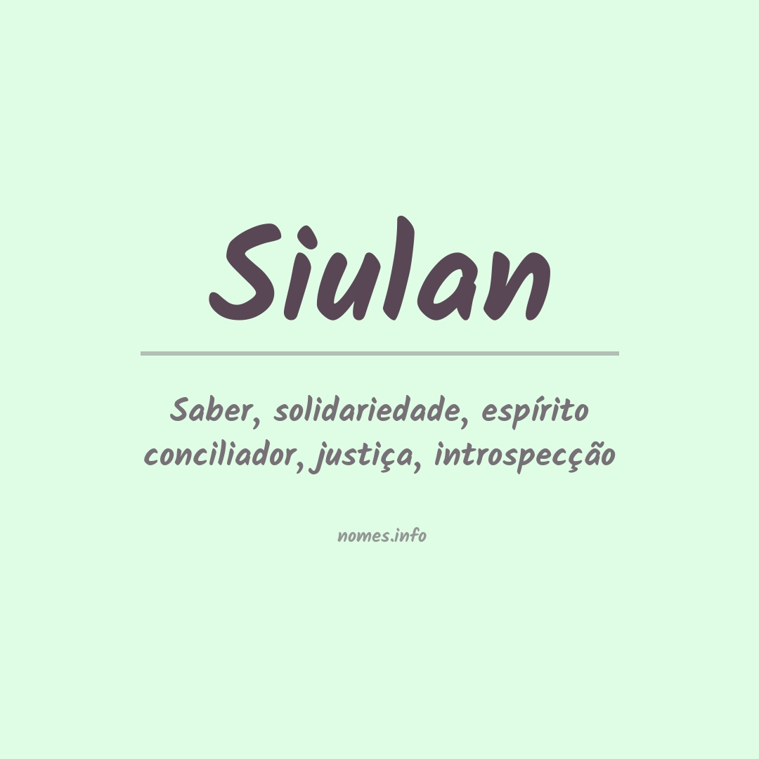 Significado do nome Siulan