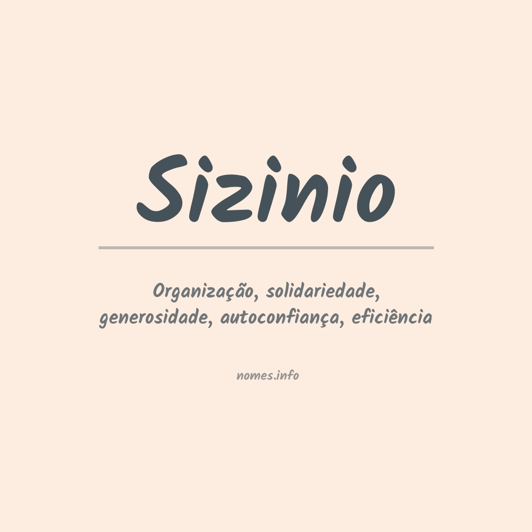 Significado do nome Sizinio