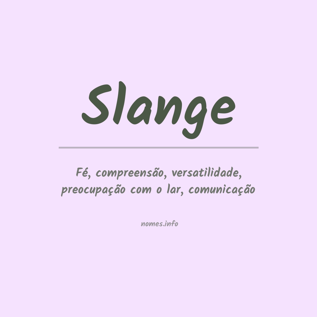 Significado do nome Slange