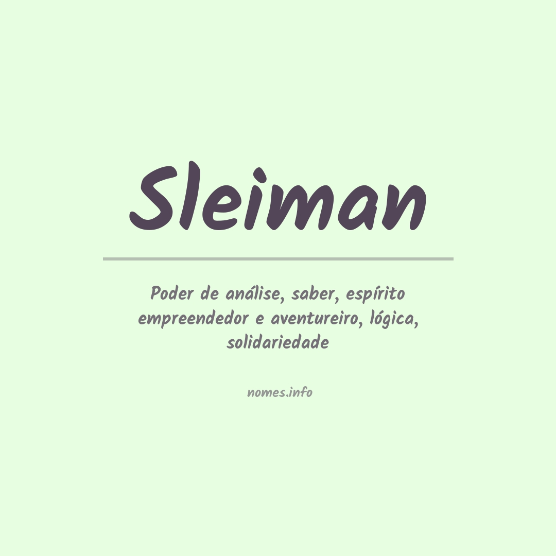 Significado do nome Sleiman