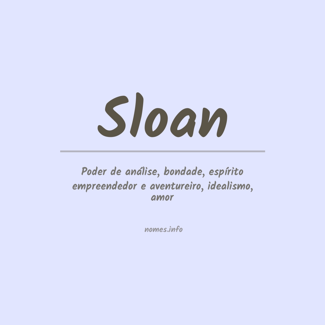 Significado do nome Sloan