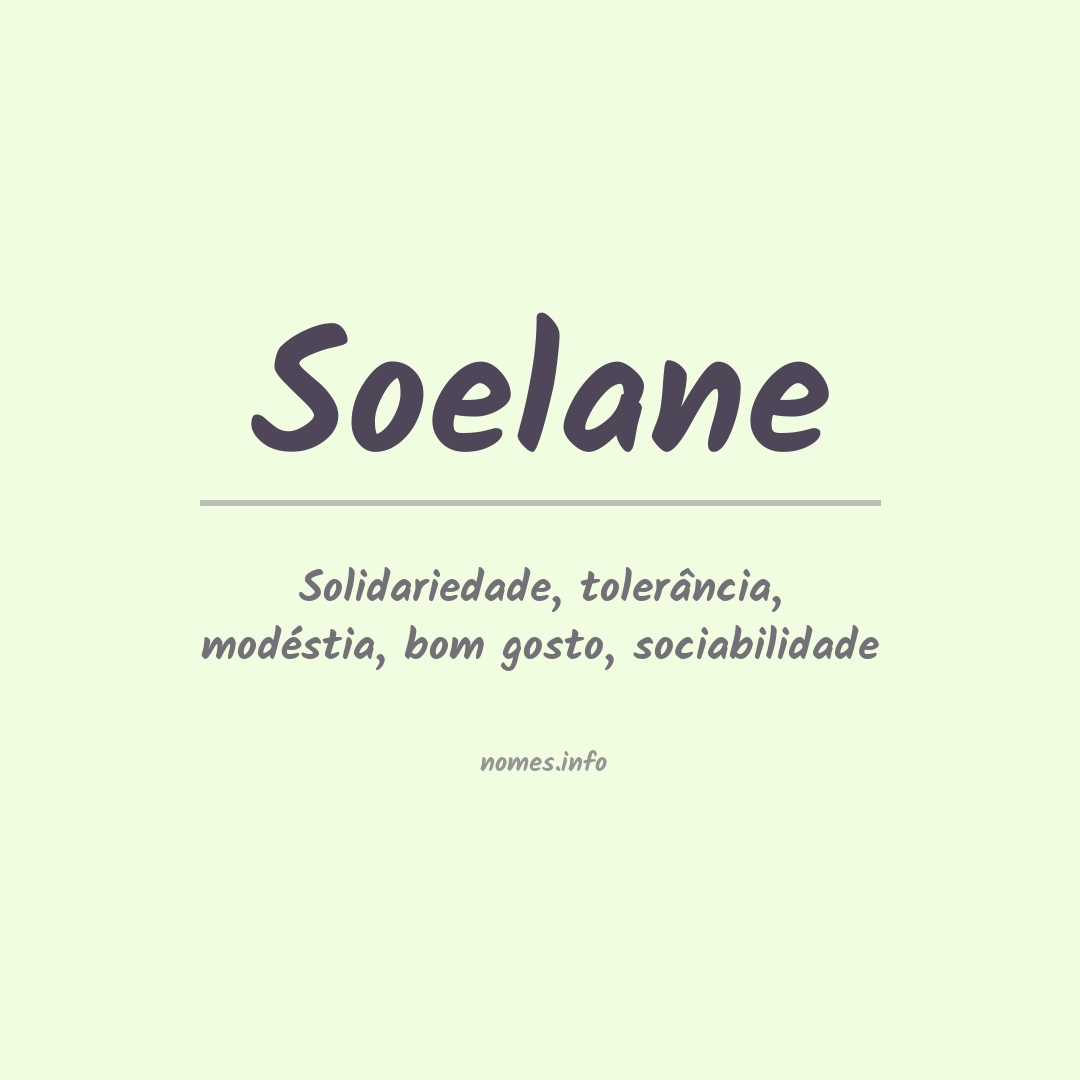 Significado do nome Soelane