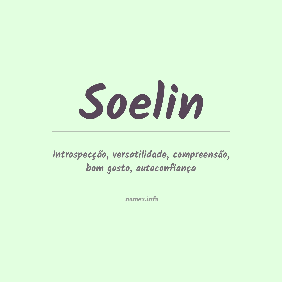 Significado do nome Soelin