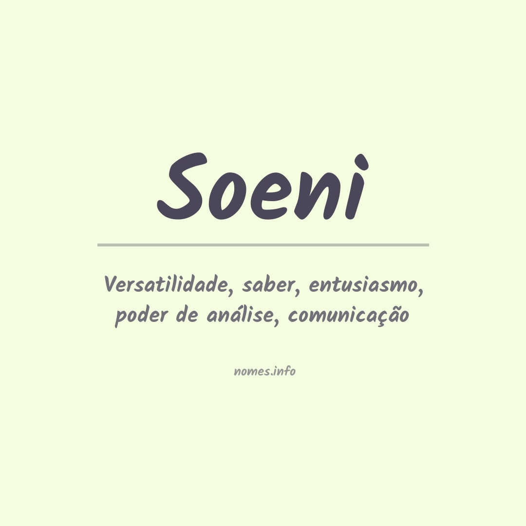 Significado do nome Soeni