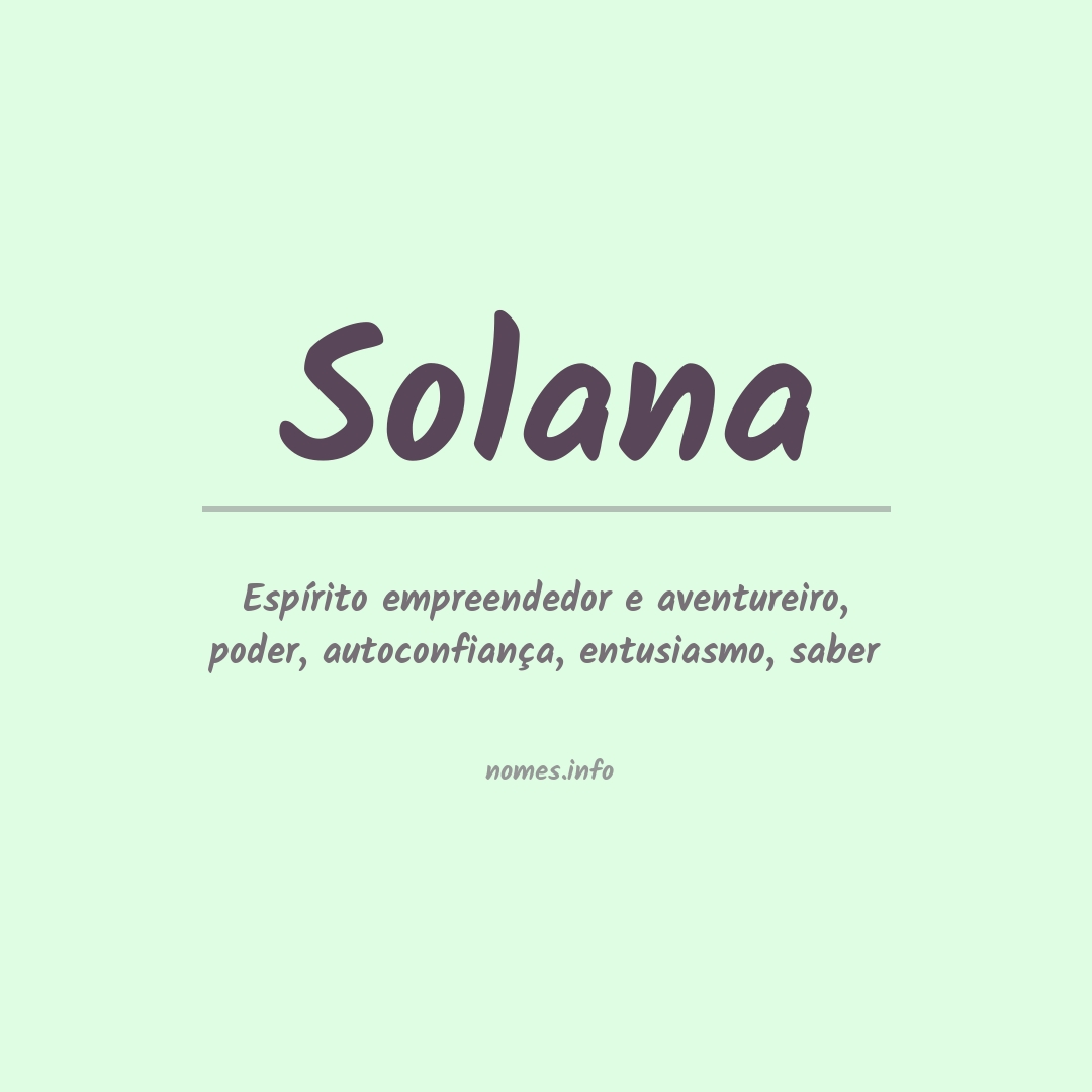 Significado do nome Solana