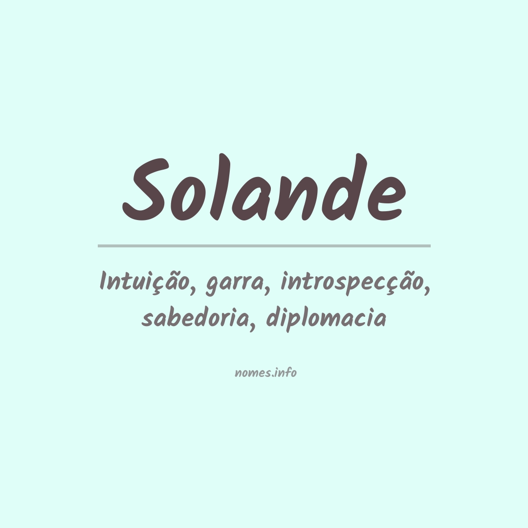 Significado do nome Solande