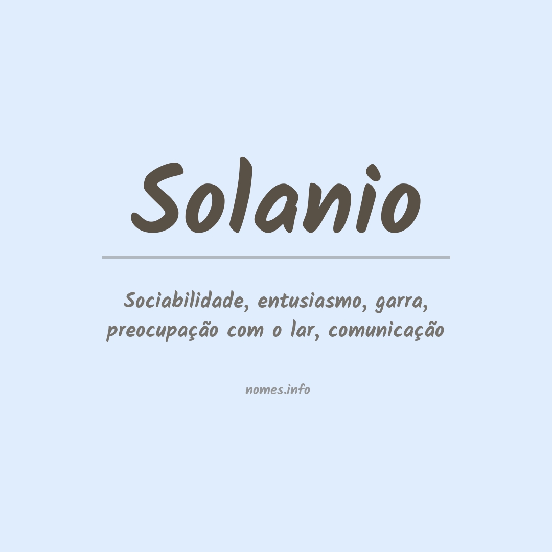 Significado do nome Solanio