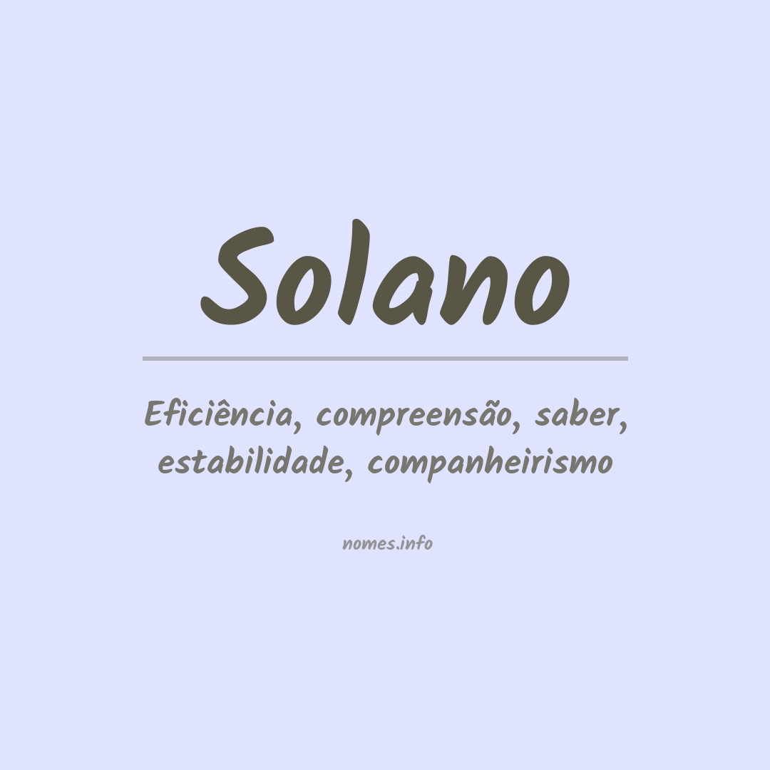 Significado do nome Solano