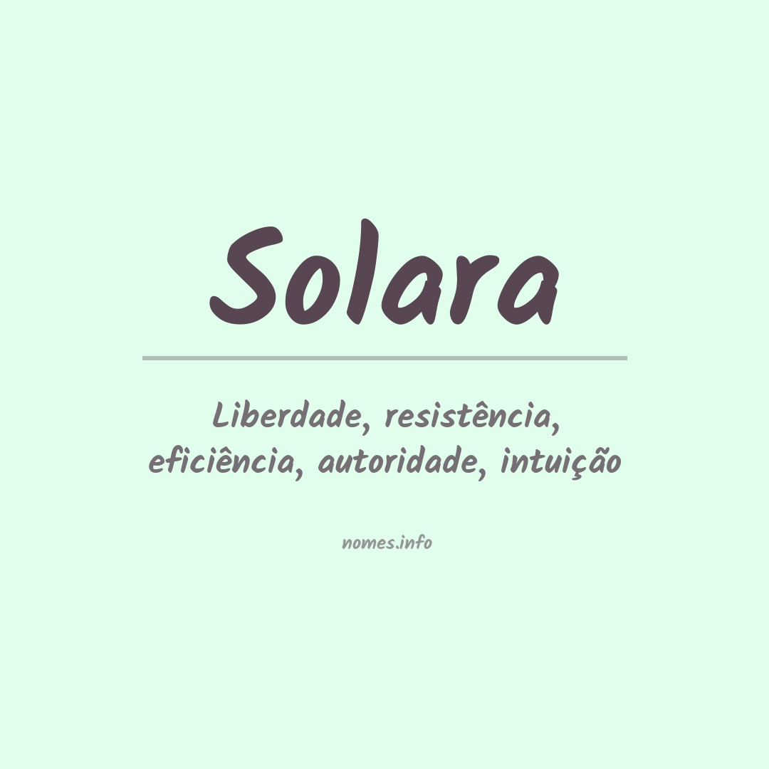 Significado do nome Solara