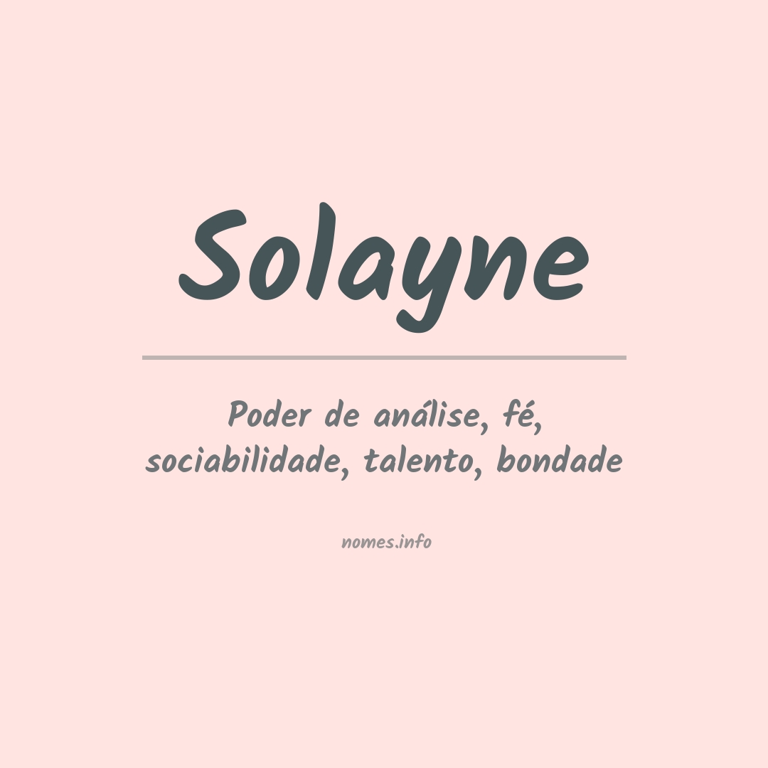 Significado do nome Solayne