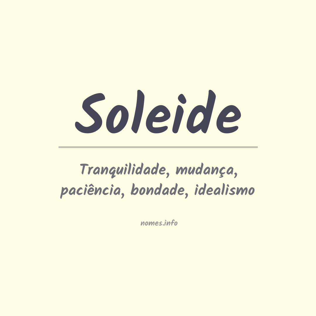 Significado do nome Soleide