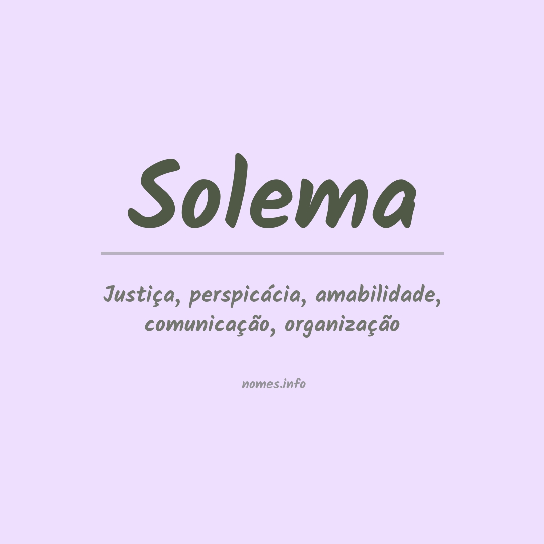 Significado do nome Solema