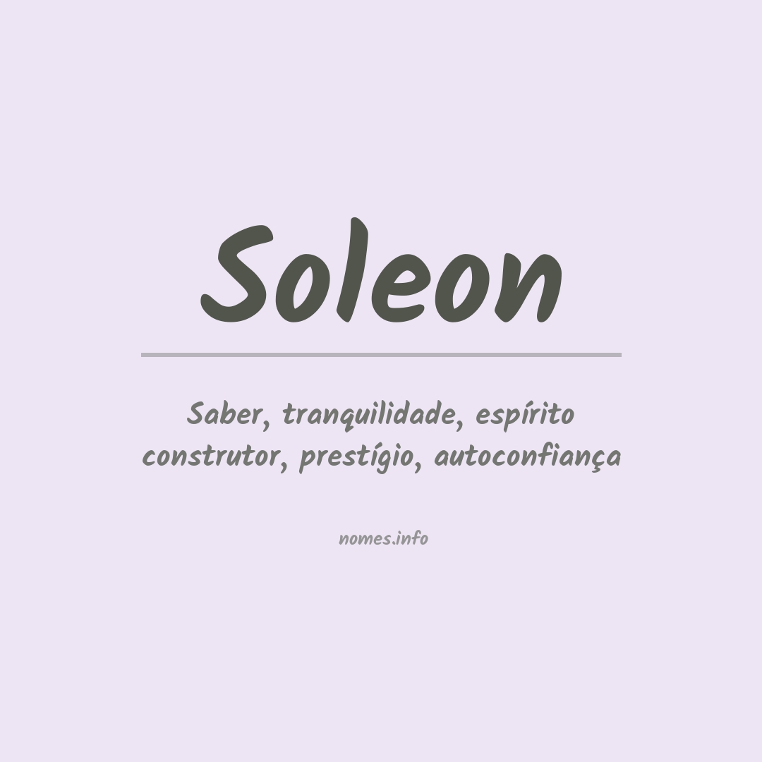 Significado do nome Soleon