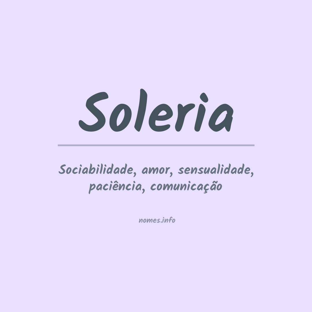 Significado do nome Soleria