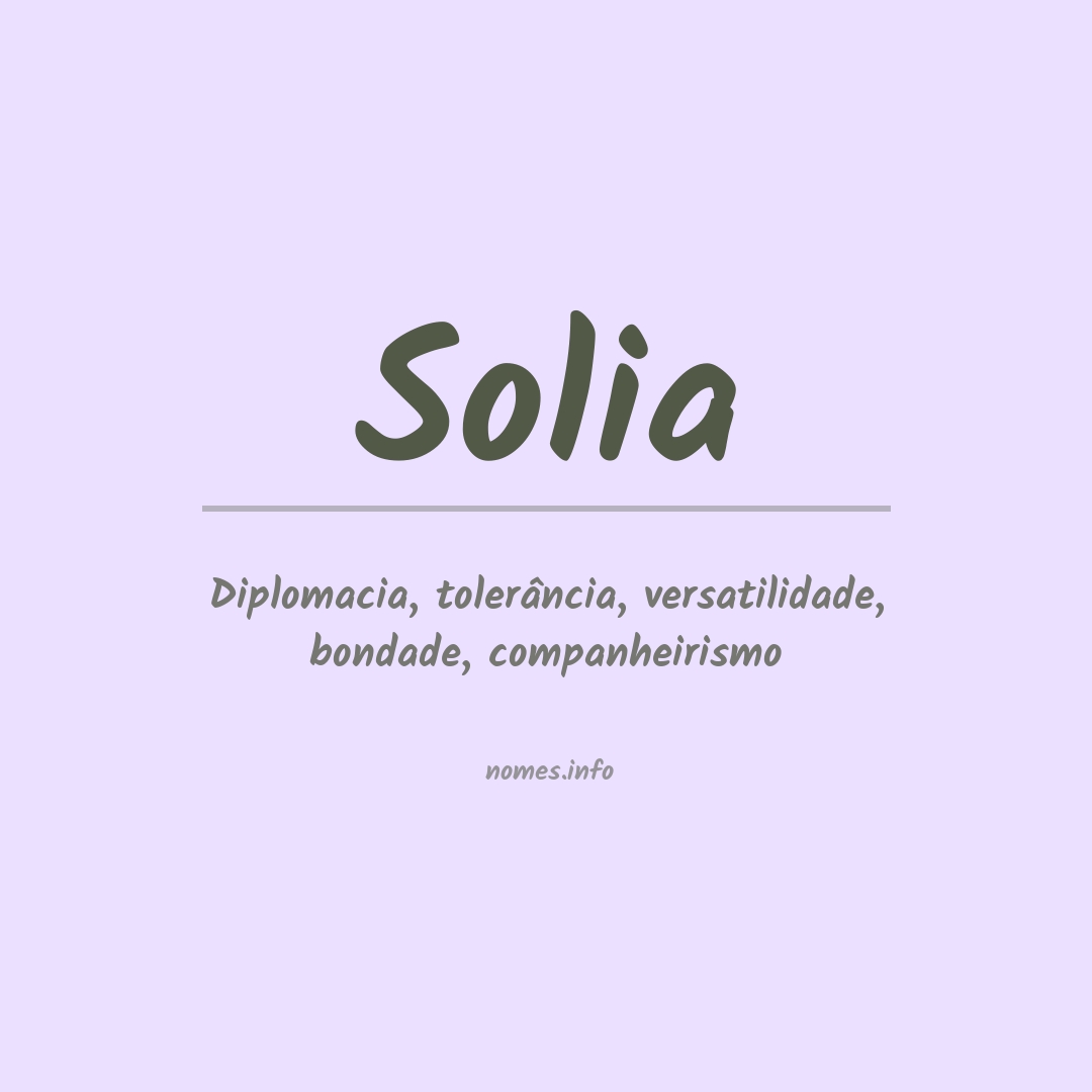 Significado do nome Solia