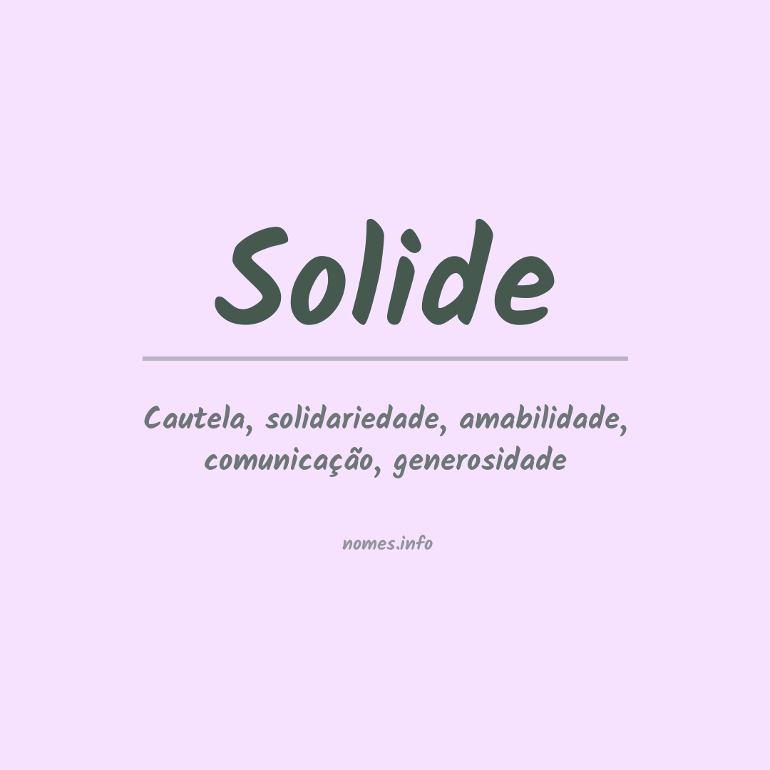 Significado do nome Solide