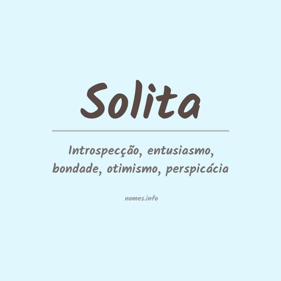 Significado do nome Solita