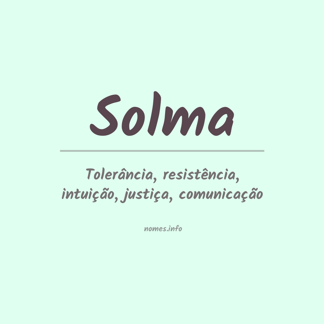 Significado do nome Solma