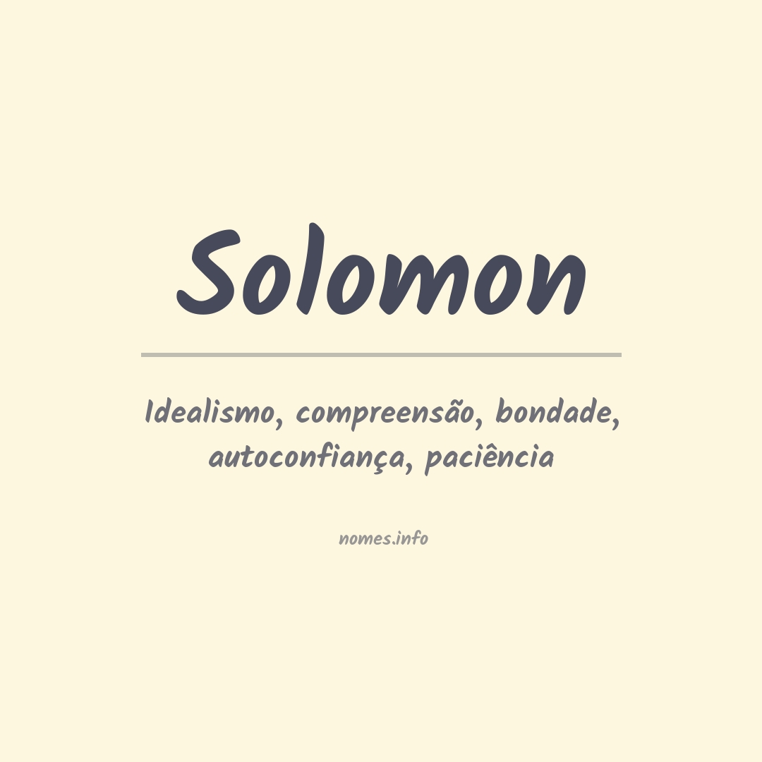 Significado do nome Solomon