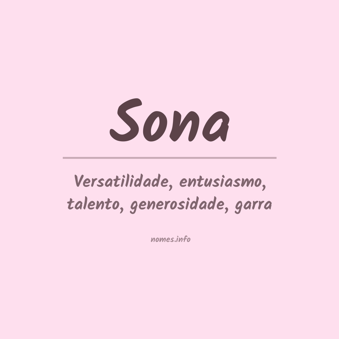 Significado do nome Sona