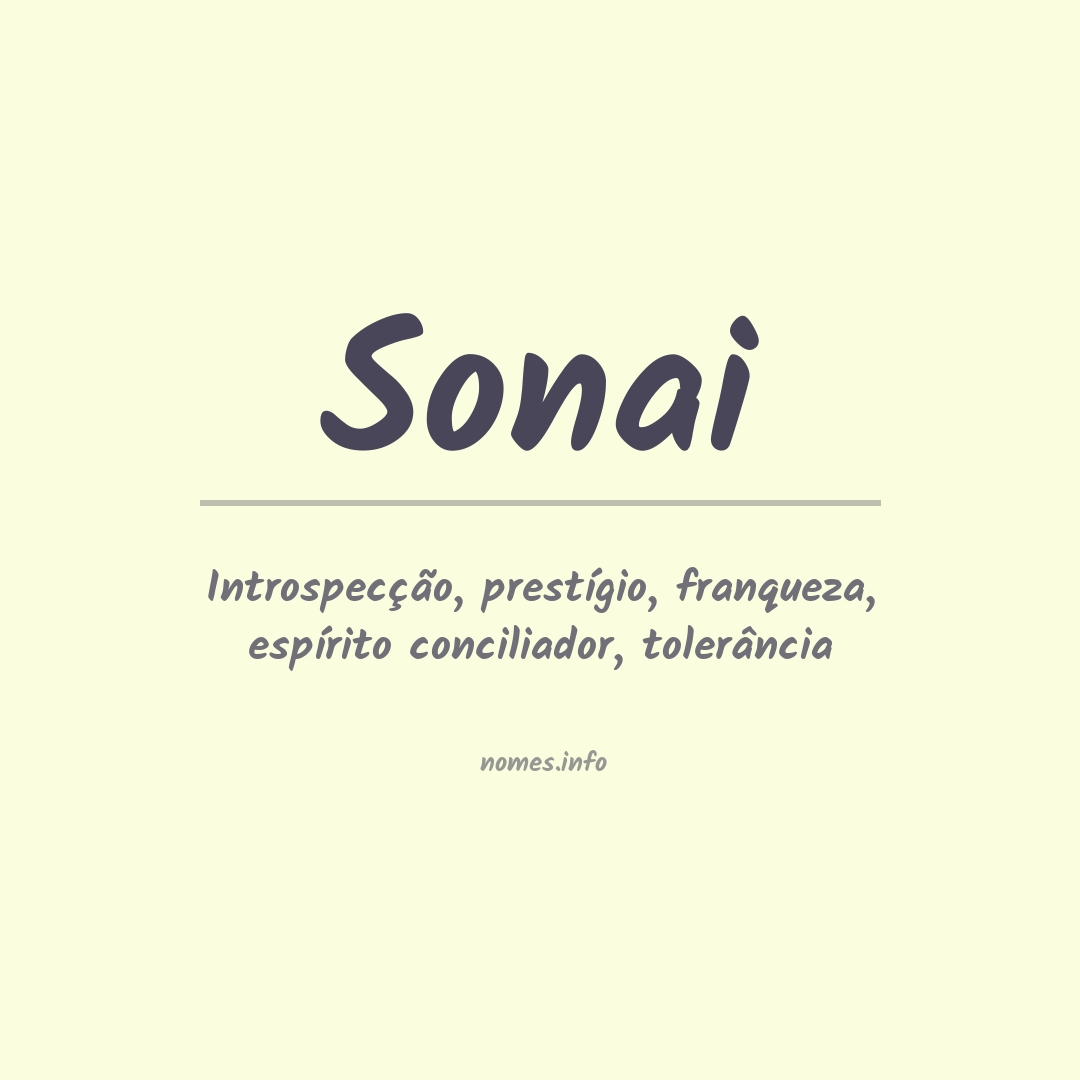 Significado do nome Sonai
